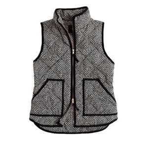 J. Crew herringbone puffer vest M